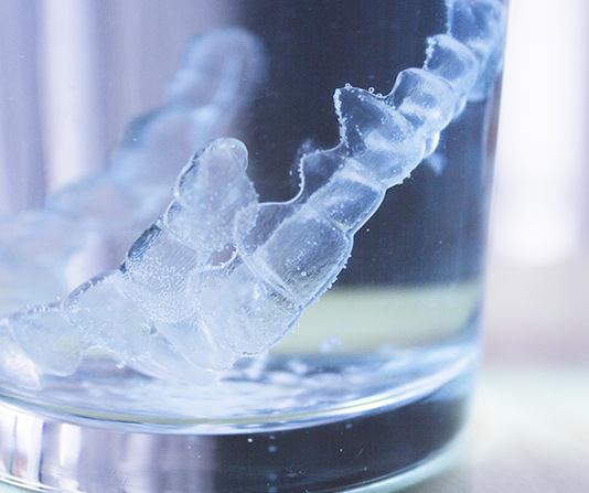 Invisalign on a glass